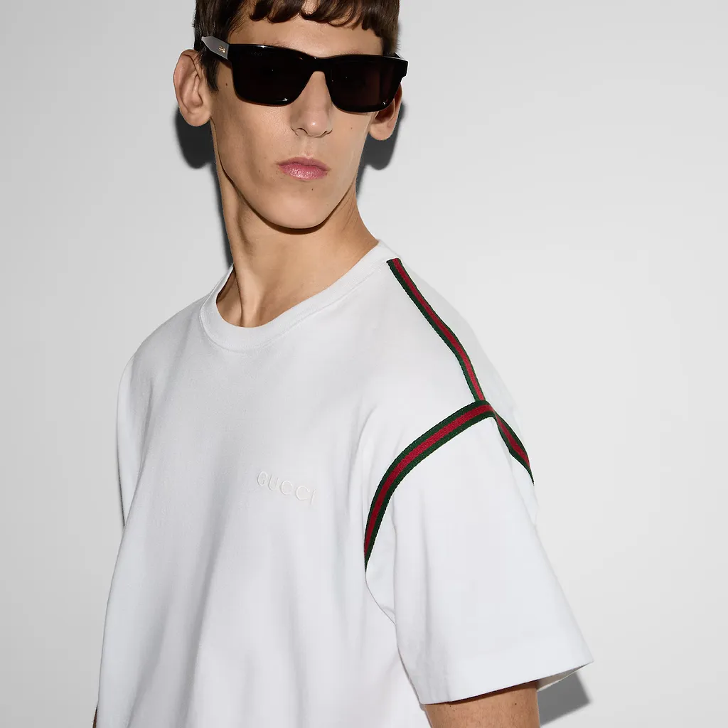 Cotton Jersey T-Shirt With Web