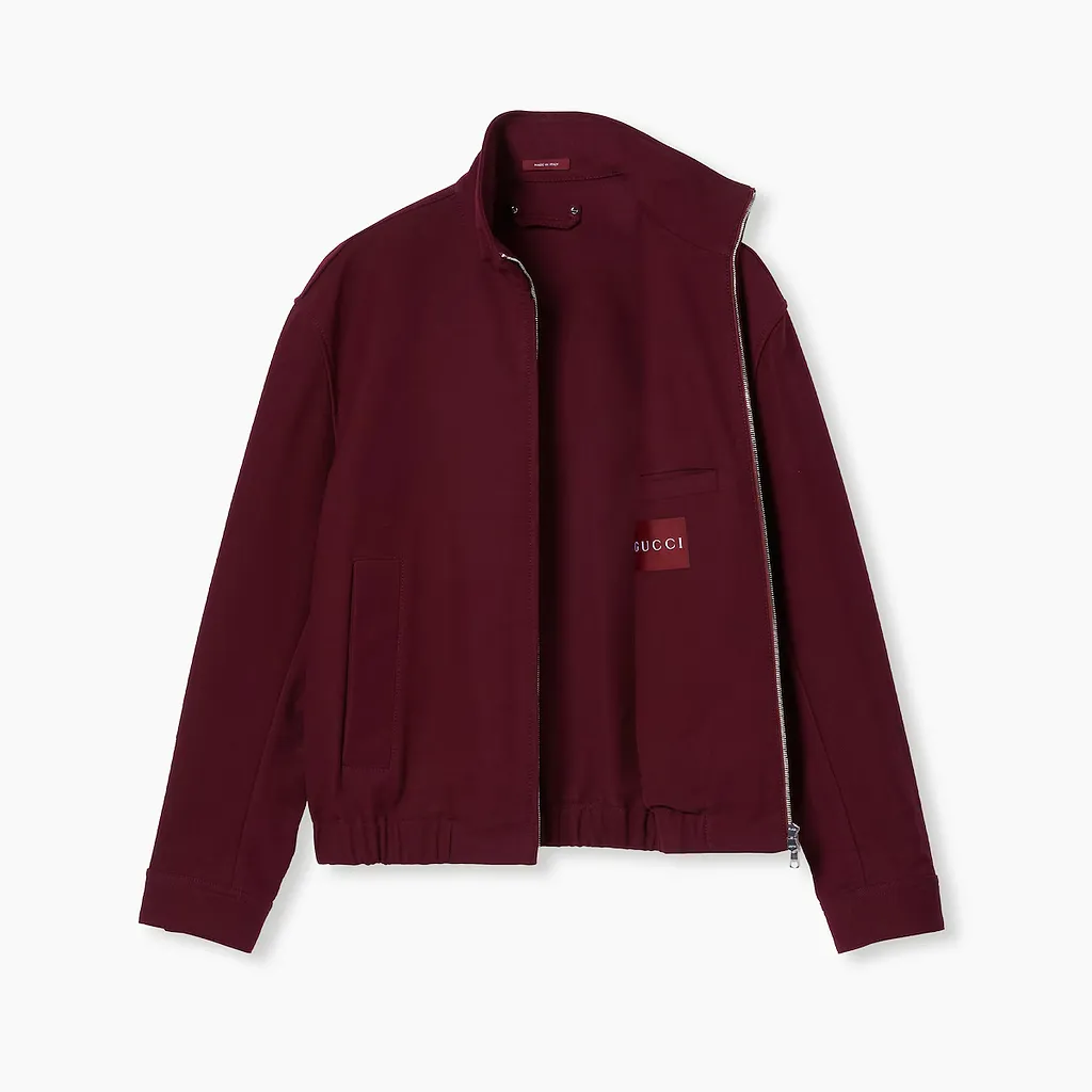 Cotton Gabardine Jacket With Logo