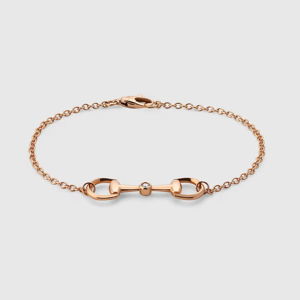 Gucci Horsebit Diamond 18K Chain Bracelet