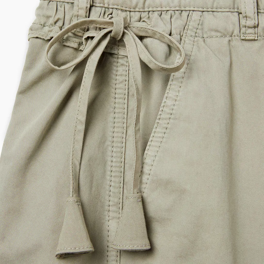Cotton Twill Pants With Tie Sides