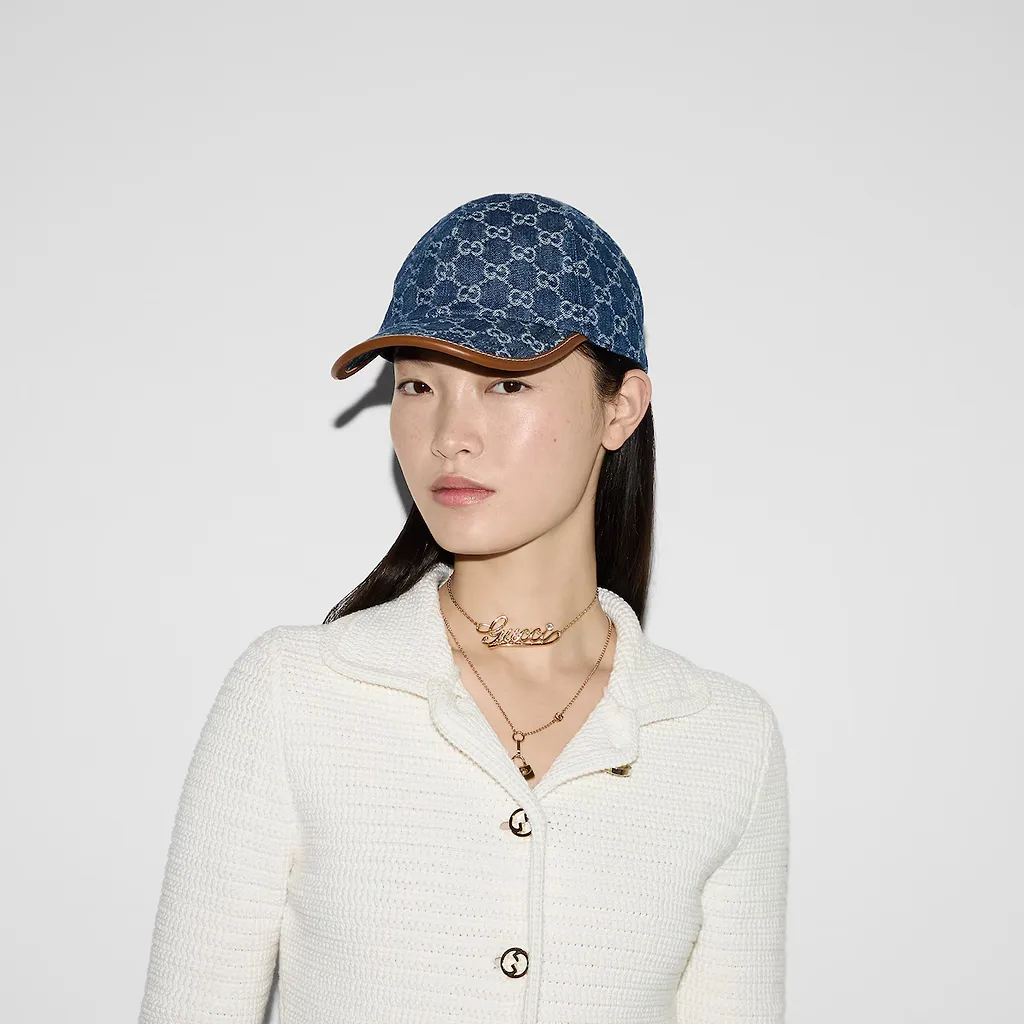 Gg Denim Baseball Hat