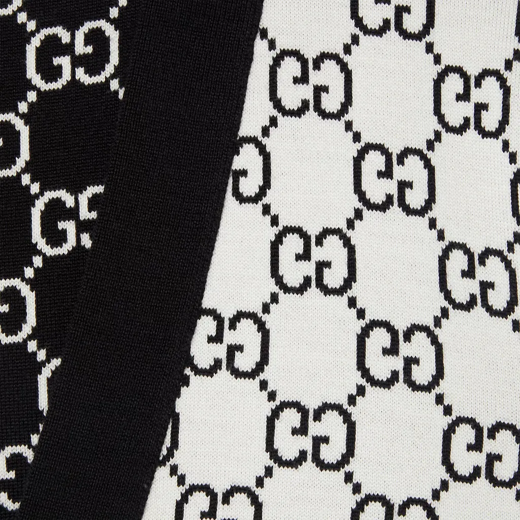 Reversible Gg Wool Jacquard Cardigan