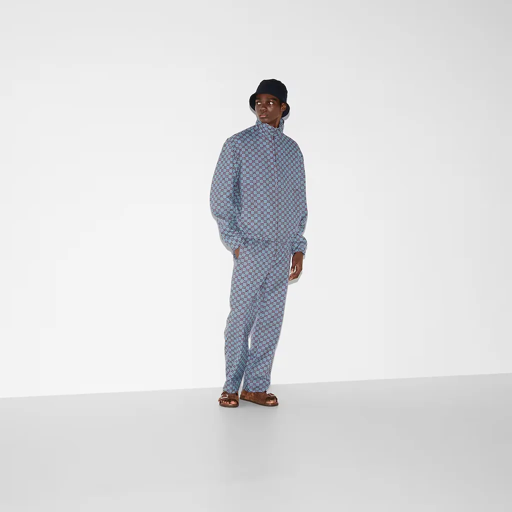 Gg Pied-De-Poule Wool Leisure Trousers