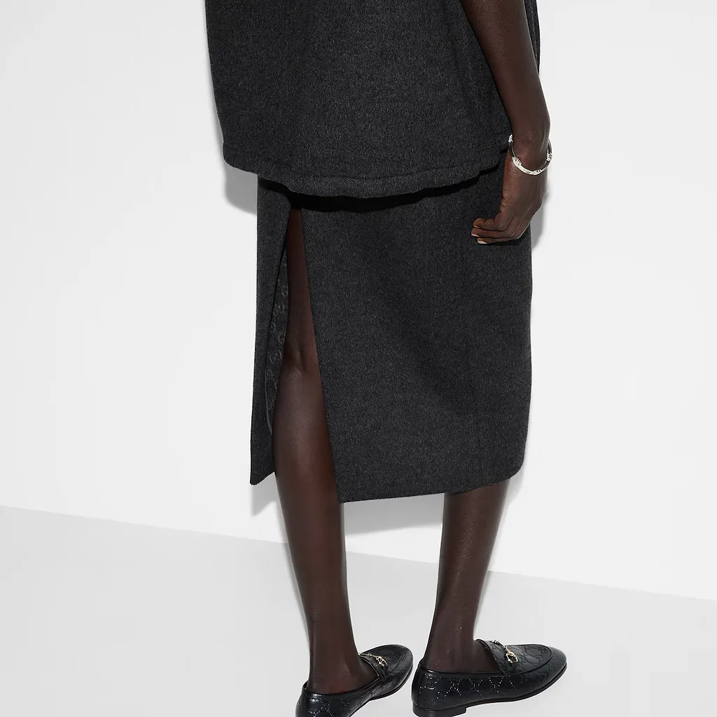 Embroidered Wool And Silk Skirt