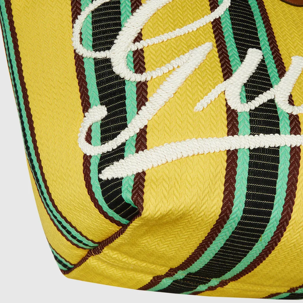Embroidered Medium Canvas Tote Bag