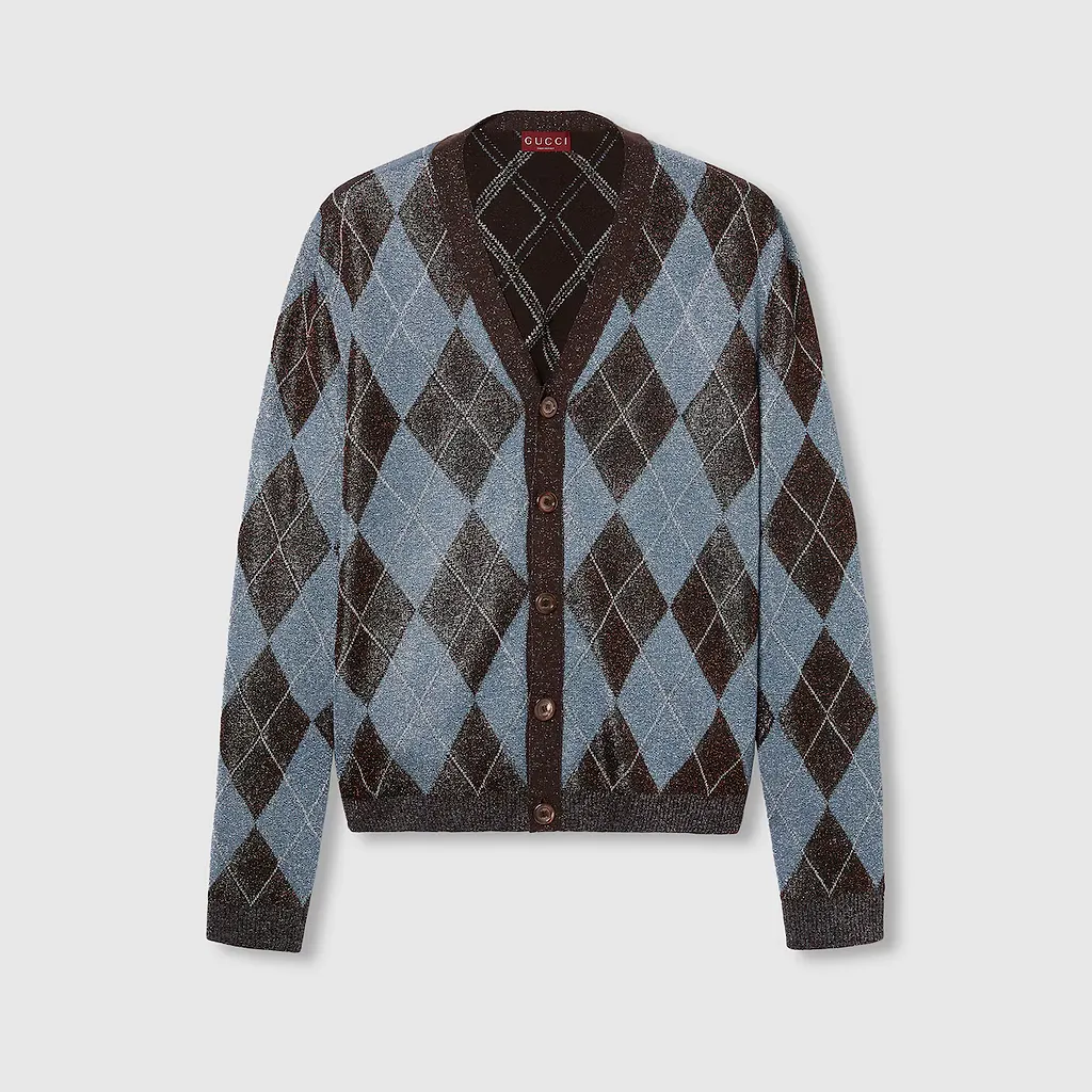 Lamé And Wool Cardigan