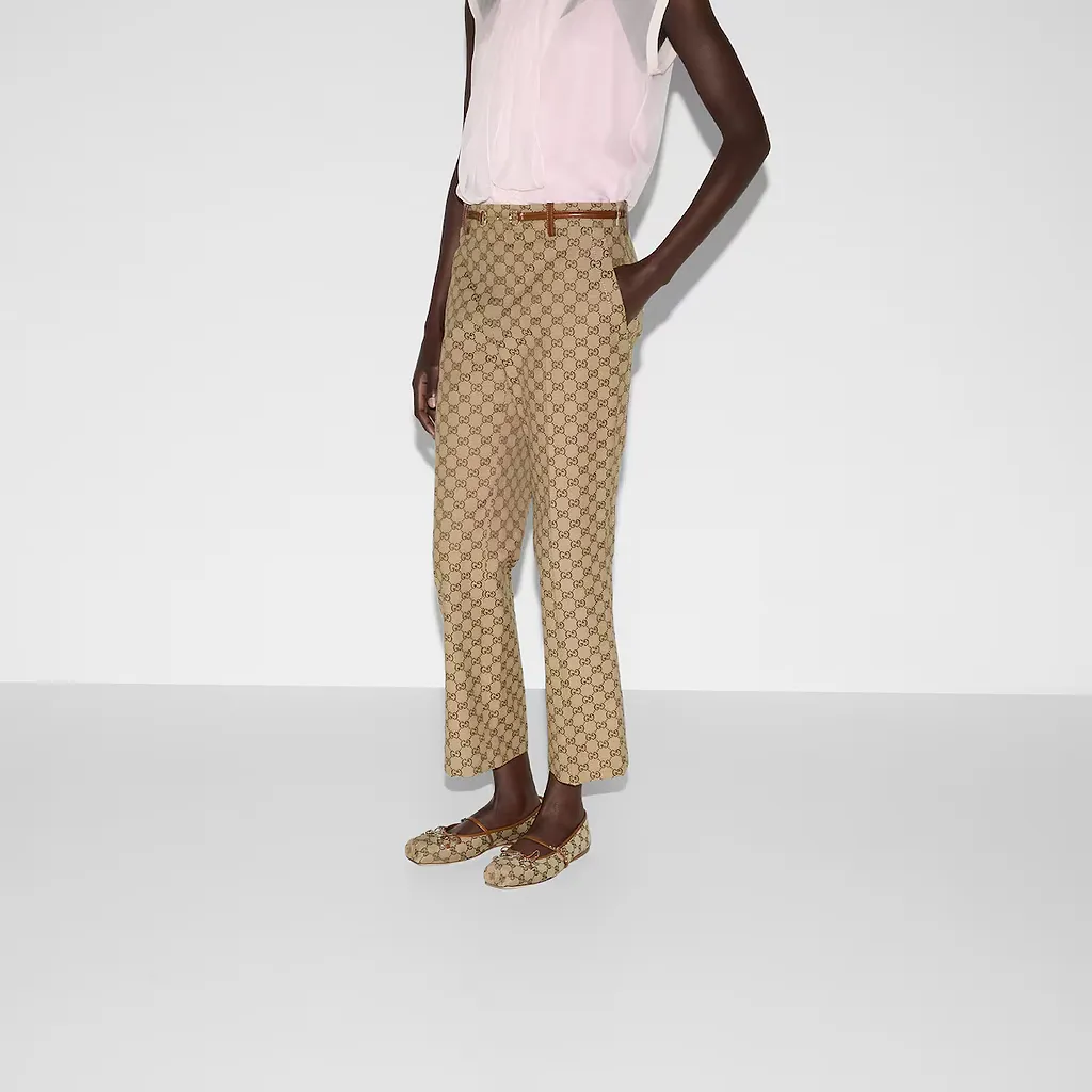 Gg Canvas Trousers With Horsebit