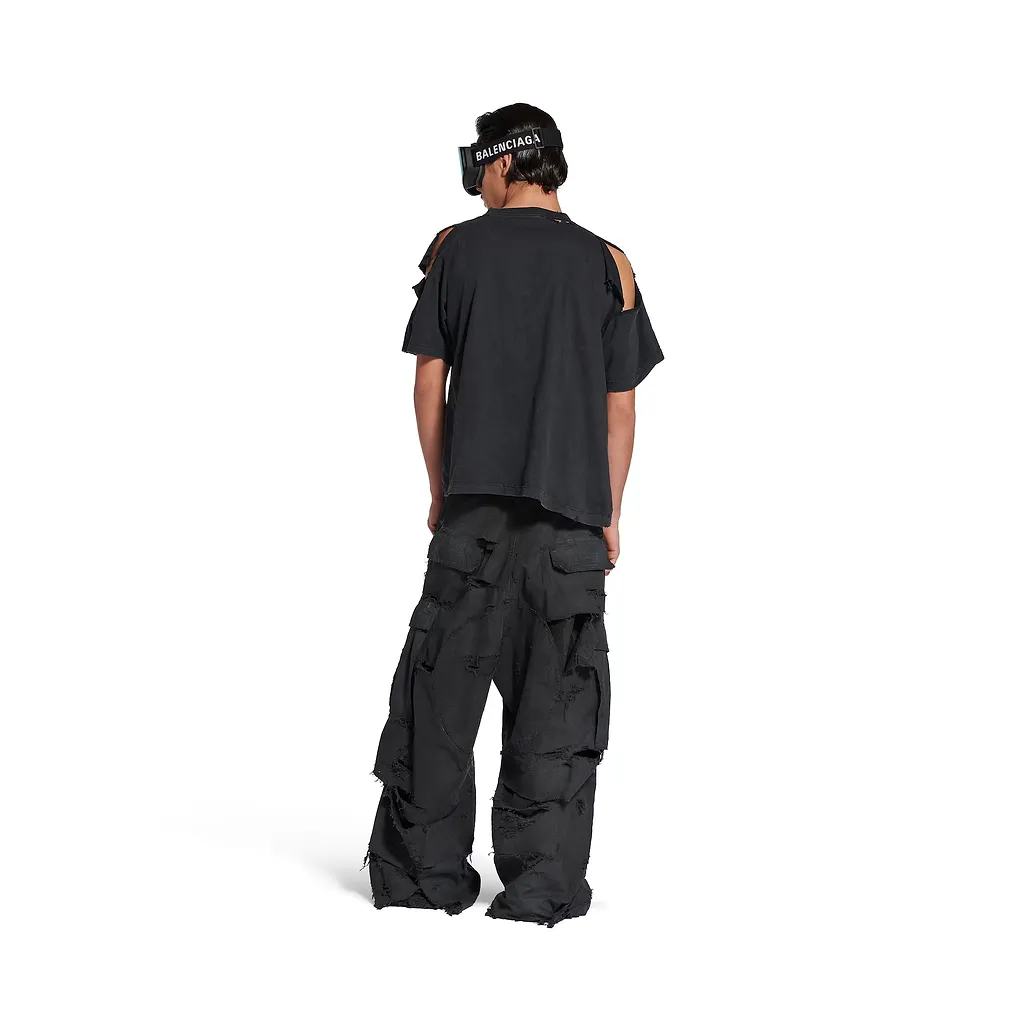 Distressed Large Cargo Pants