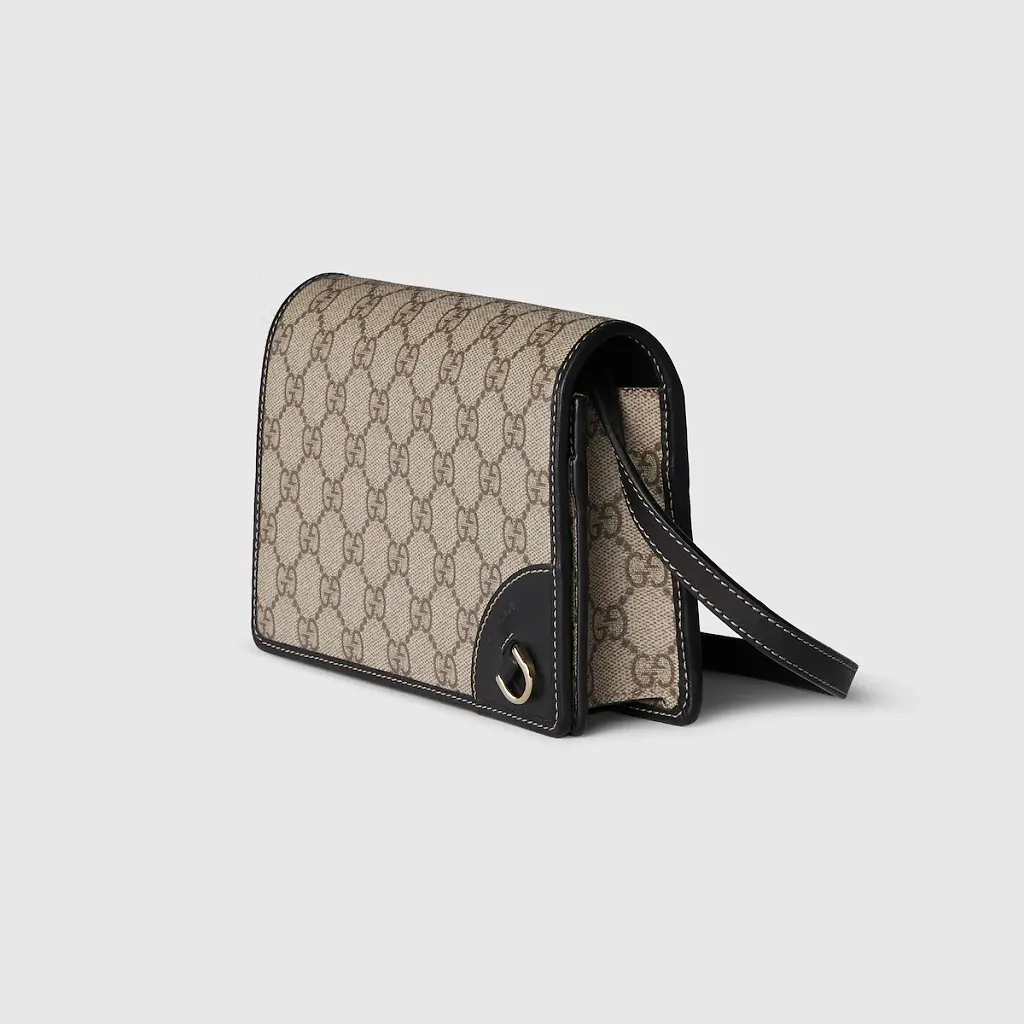 Gg Emblem Wallet With Leather Strap