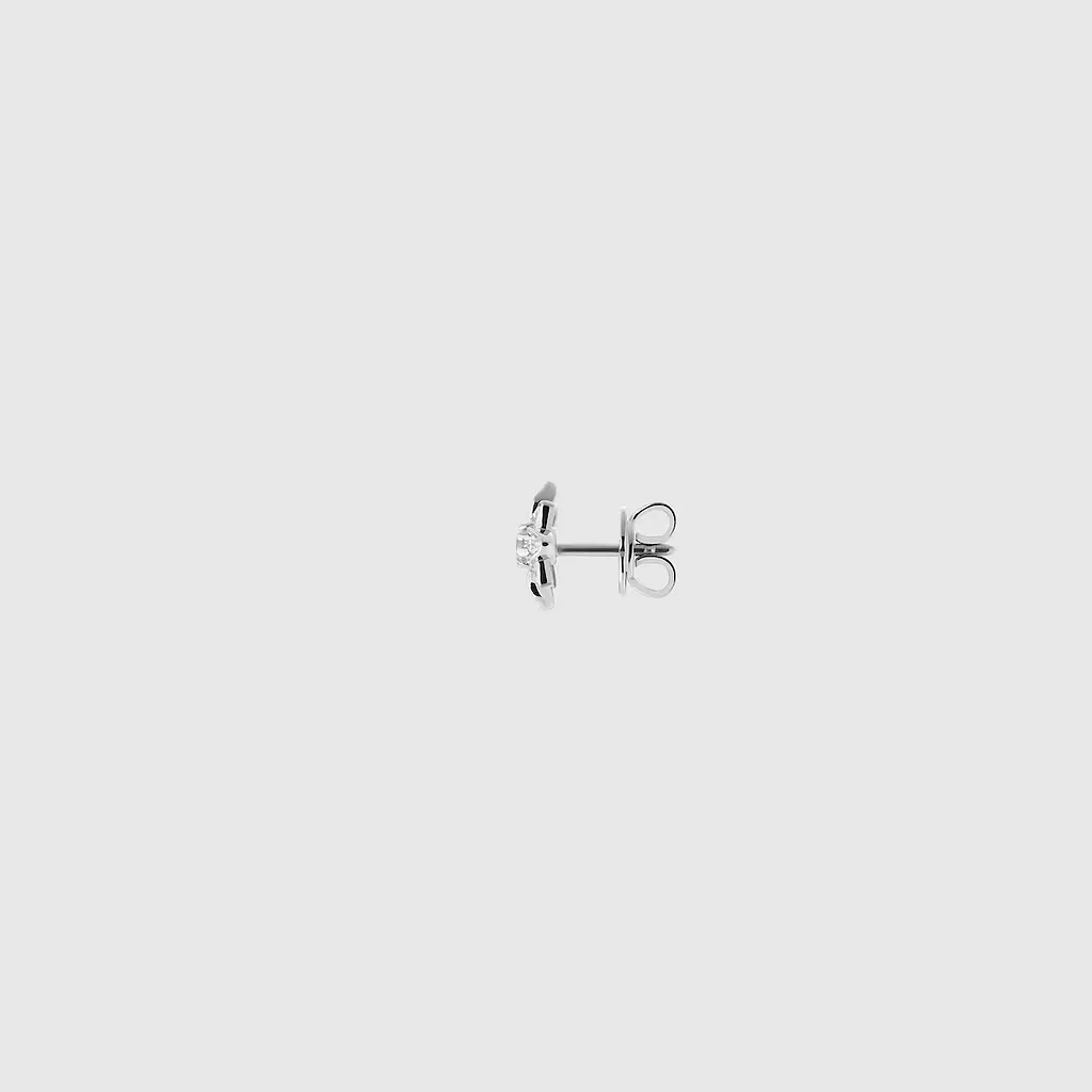 Gucci Flora 18K Diamond Stud Earrings