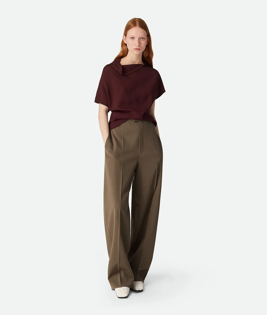 Wool Straight Trousers