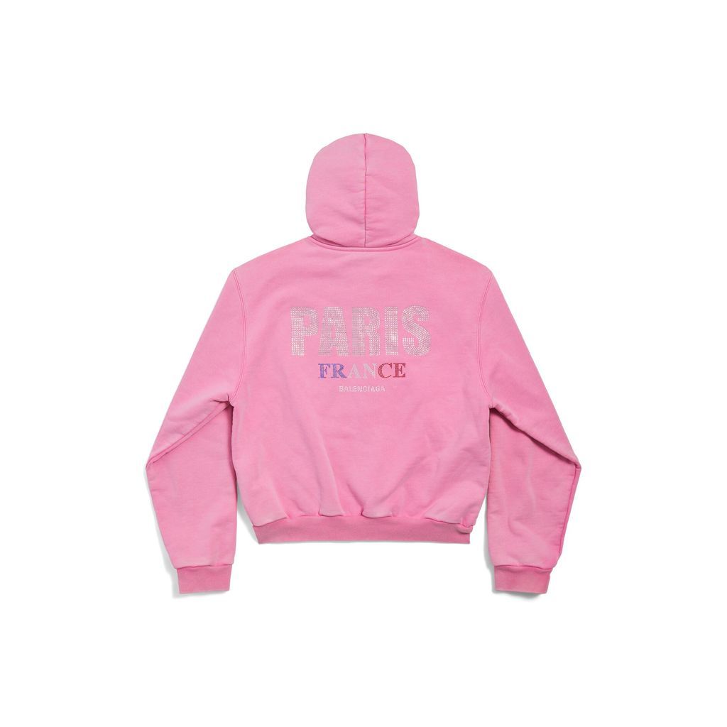 Paris Strass Zip-Up Hoodie Small Fit