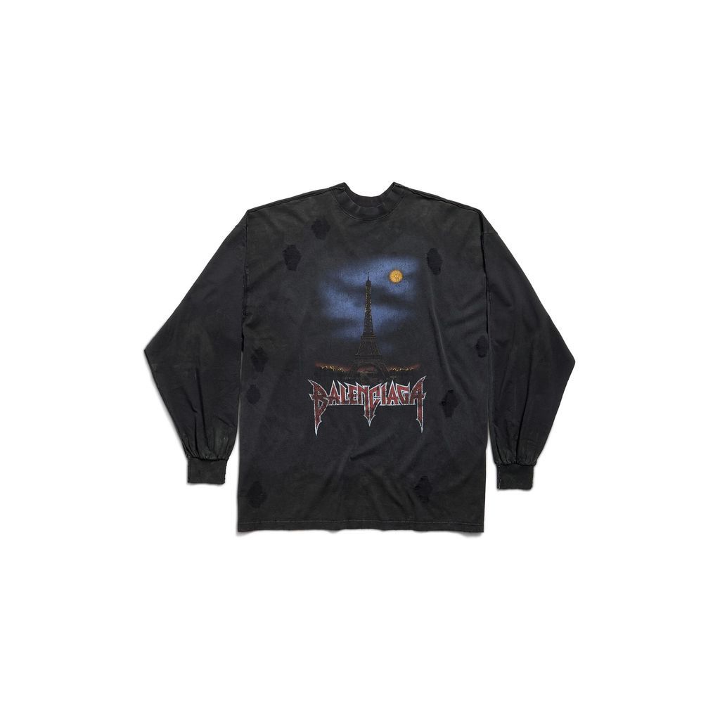 Paris Moon Double Front Long Sleeve T-Shirt Oversized