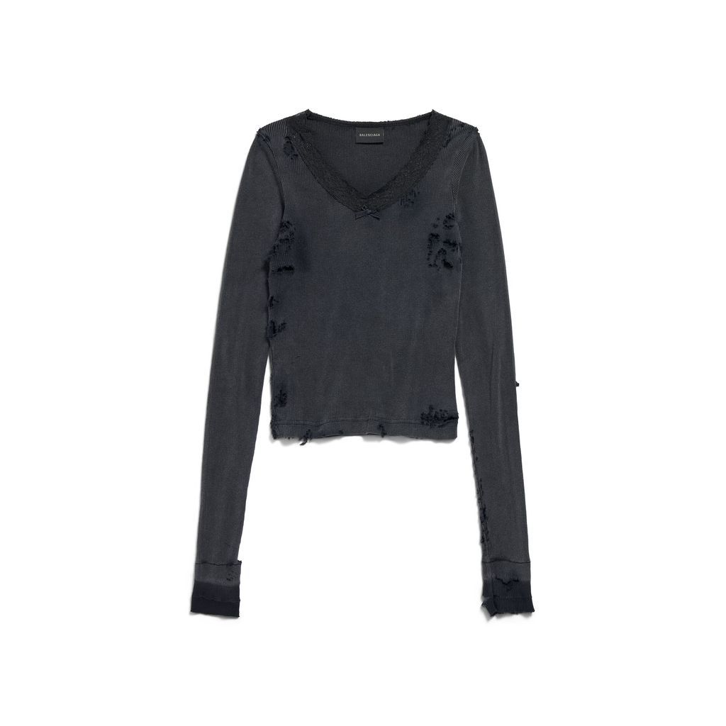 Distressed Lingerie Top