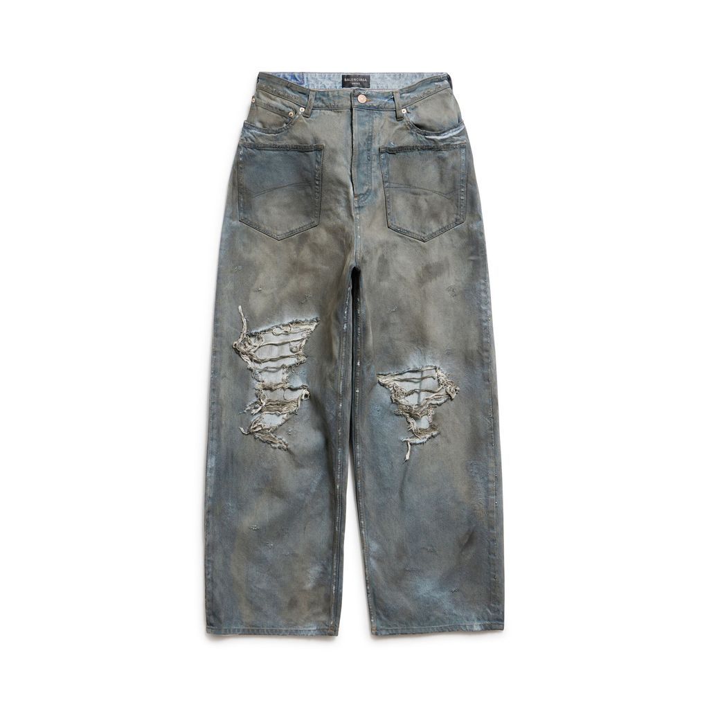 Patched Pockets Baggy Jeans