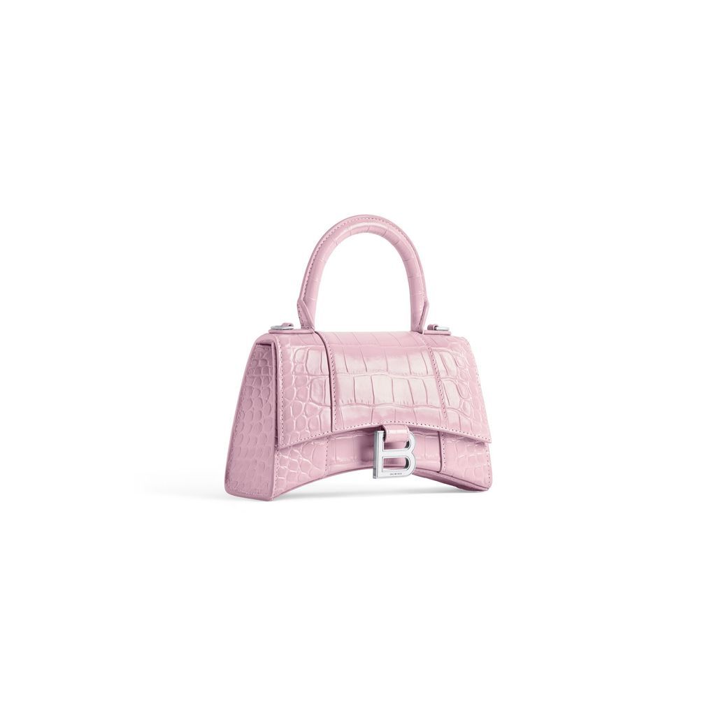 Hourglass Xs Handbag Crocodile Embossed