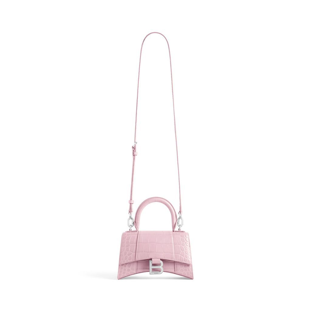 Hourglass Xs Handbag Crocodile Embossed