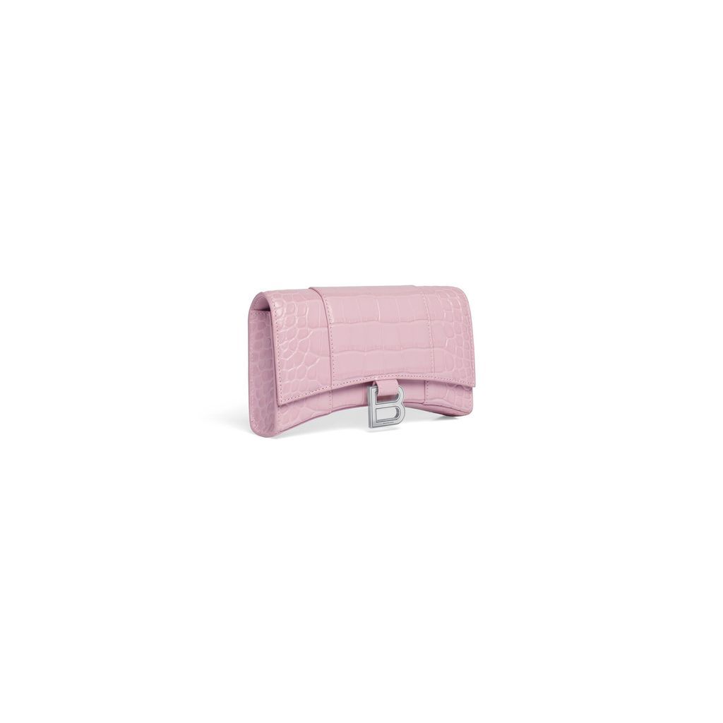 Hourglass Wallet On Chain Crocodile Embossed