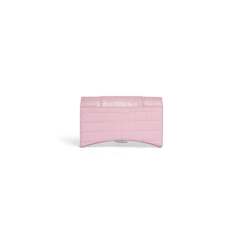 Hourglass Wallet On Chain Crocodile Embossed