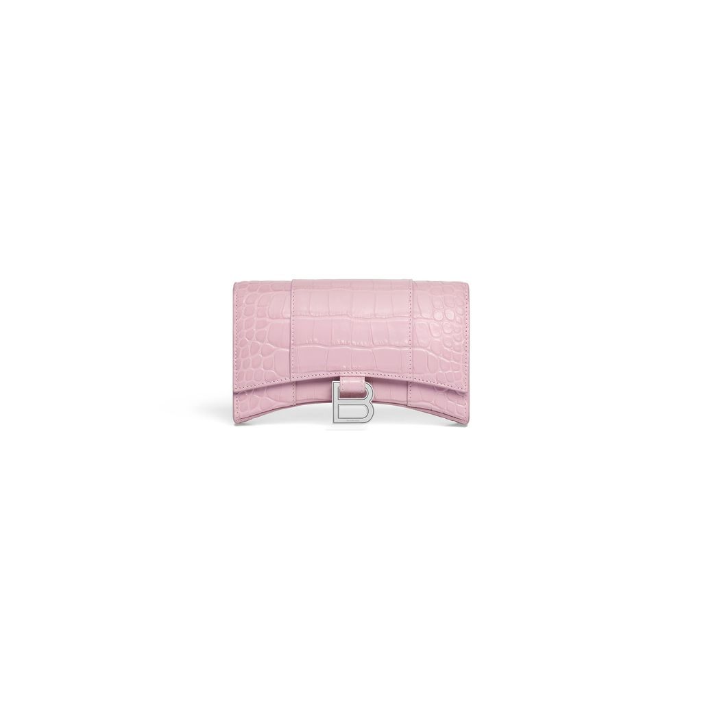 Hourglass Wallet On Chain Crocodile Embossed