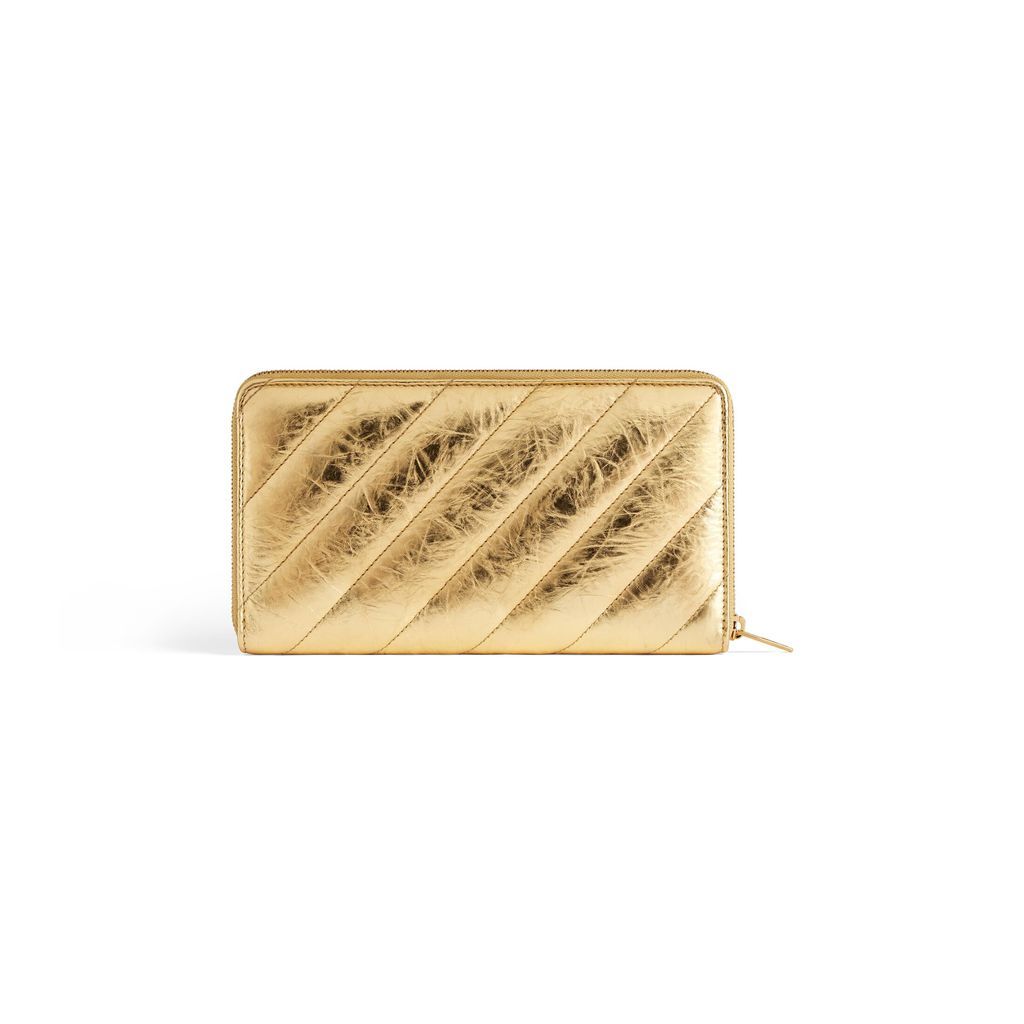 Crush Continental Wallet Metallized Quilted