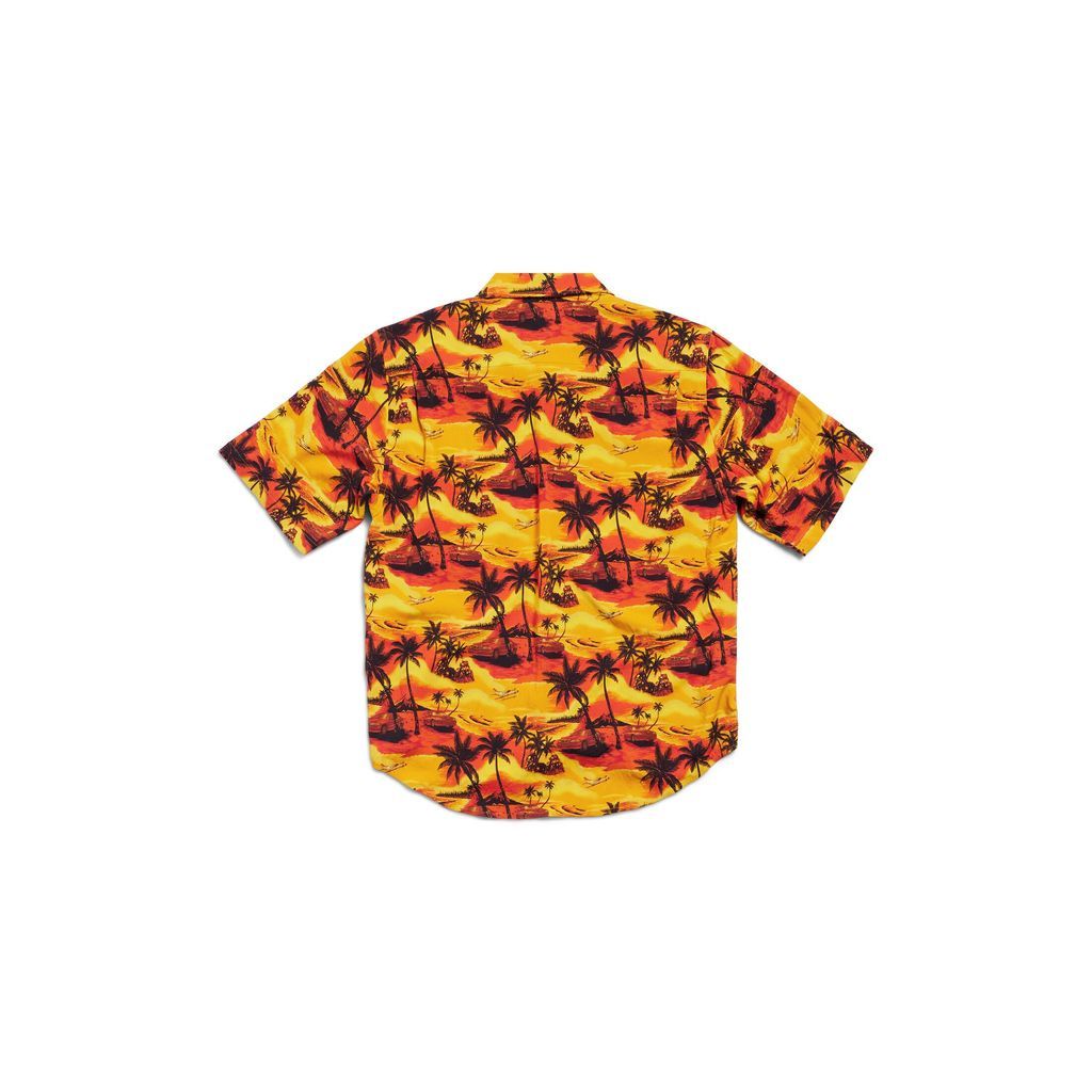 Hawaiian Car Minimal Short Sleeve Shirt Large Fit