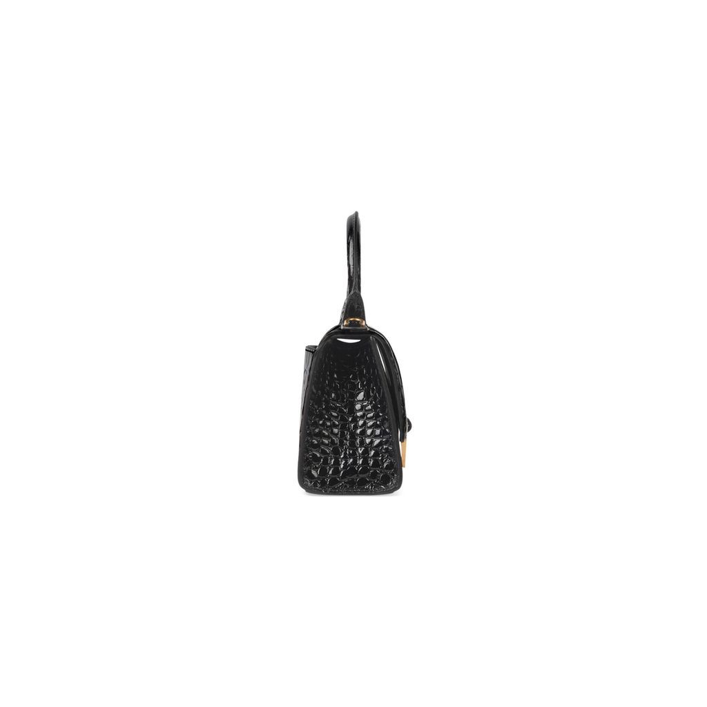 Hourglass Xs Handbag Crocodile Embossed