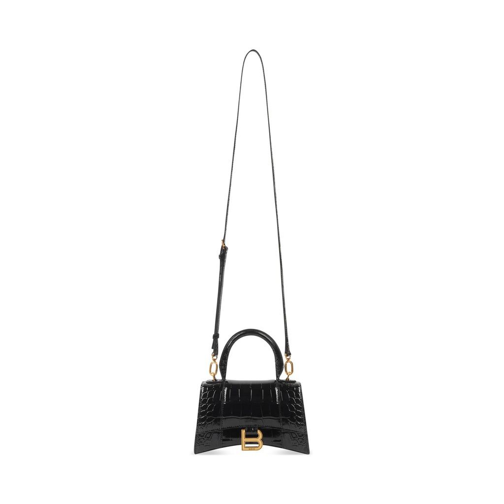 Hourglass Xs Handbag Crocodile Embossed