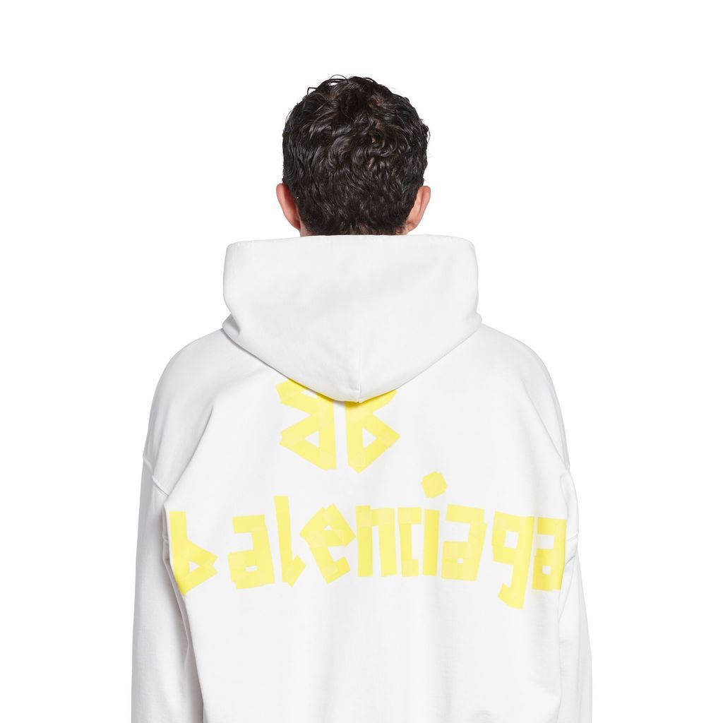 Tape Type Ripped Pocket Hoodie Large Fit