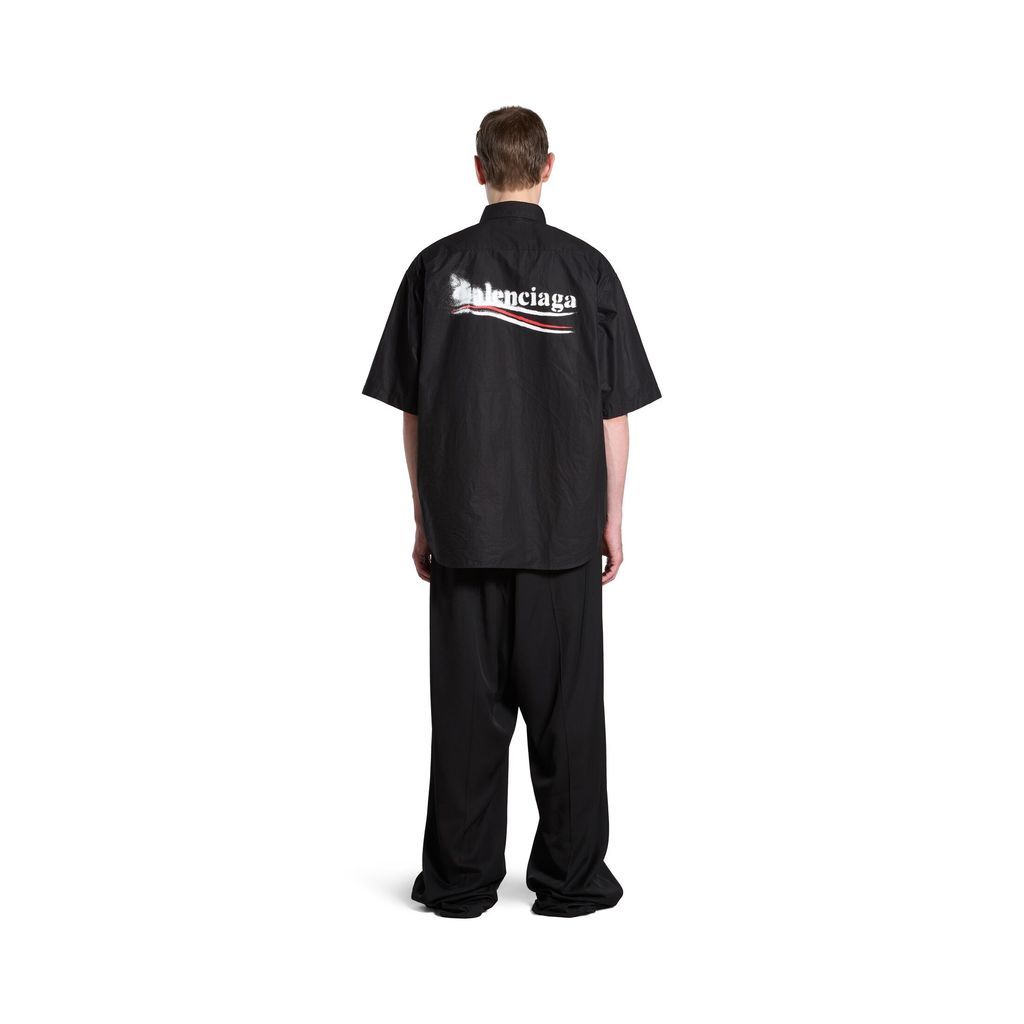 Political Stencil Short Sleeve Shirt Large Fit