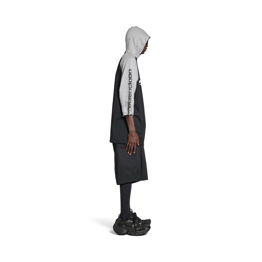 3B Stencil Hooded Raglan T-Shirt Oversized