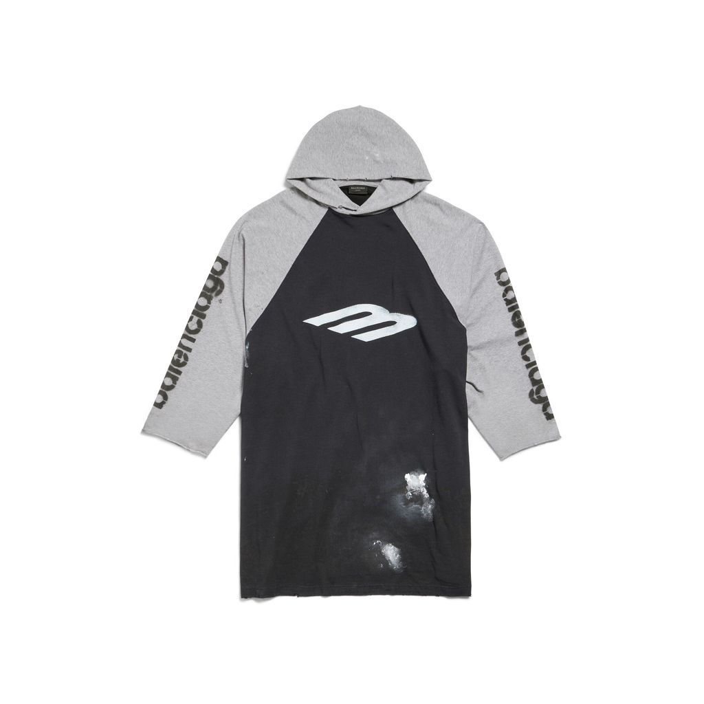 3B Stencil Hooded Raglan T-Shirt Oversized