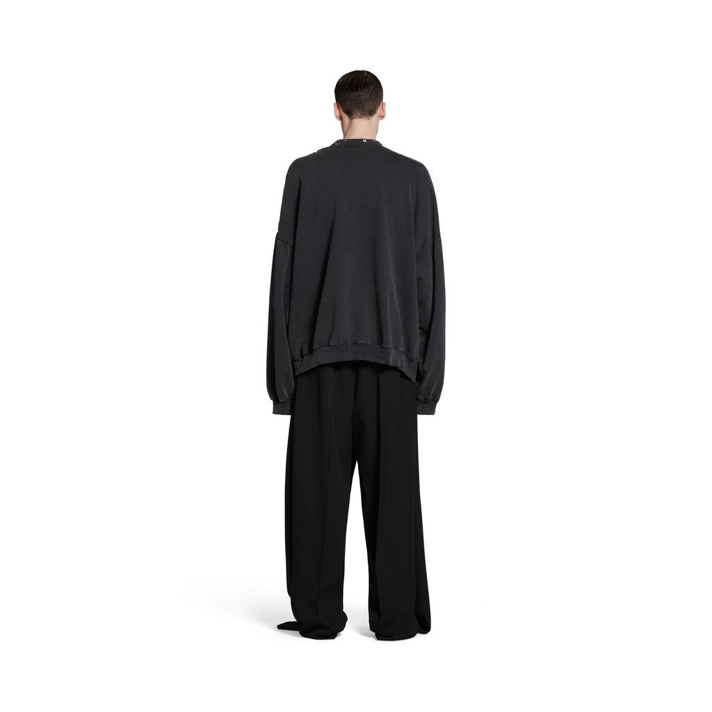 Pierced Round Sweatshirt Oversized