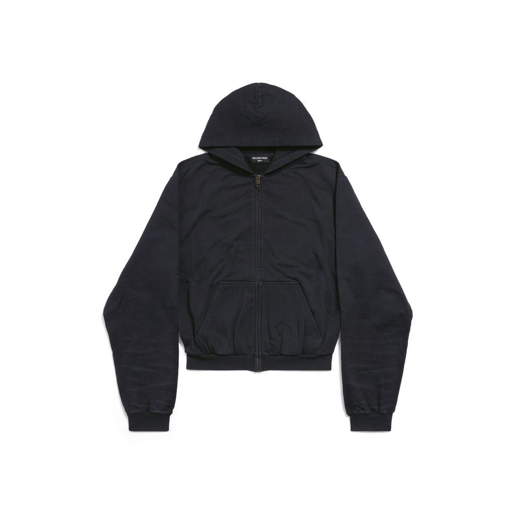 Tab Worn-Out Zip-up Hoodie