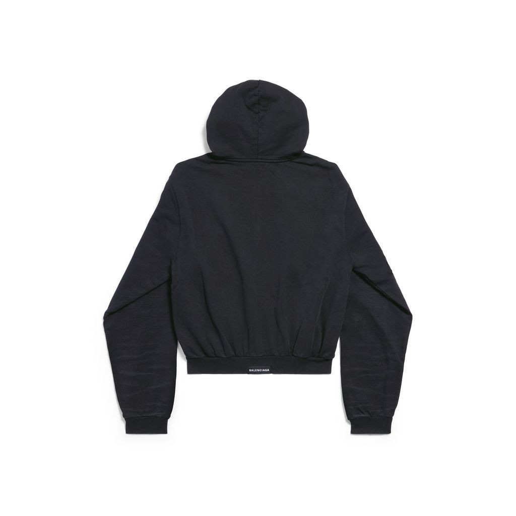 Tab Worn-Out Zip-up Hoodie