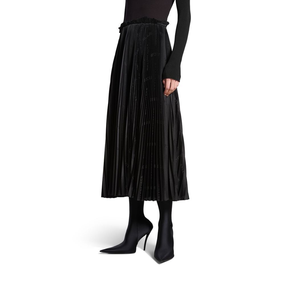 Bal Diagonal Allover Hybrid Tank Top Pleated Dress