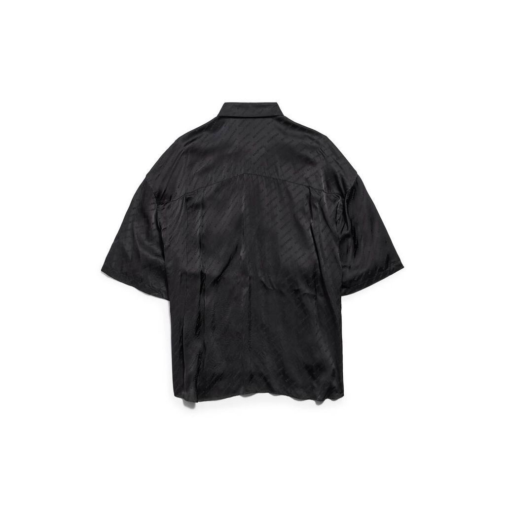 Stencil Allover Short Sleeve Wrap Blouse