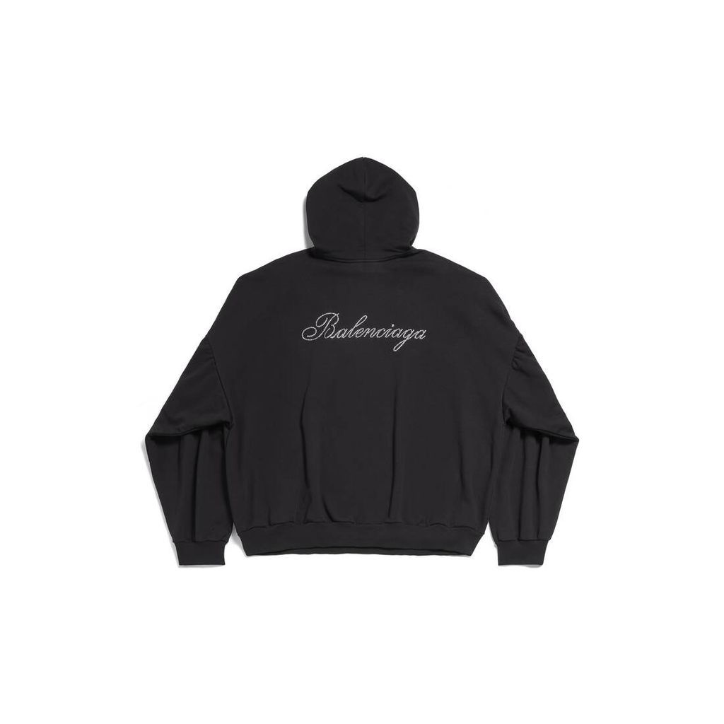 Handwritten Round Hoodie Oversized