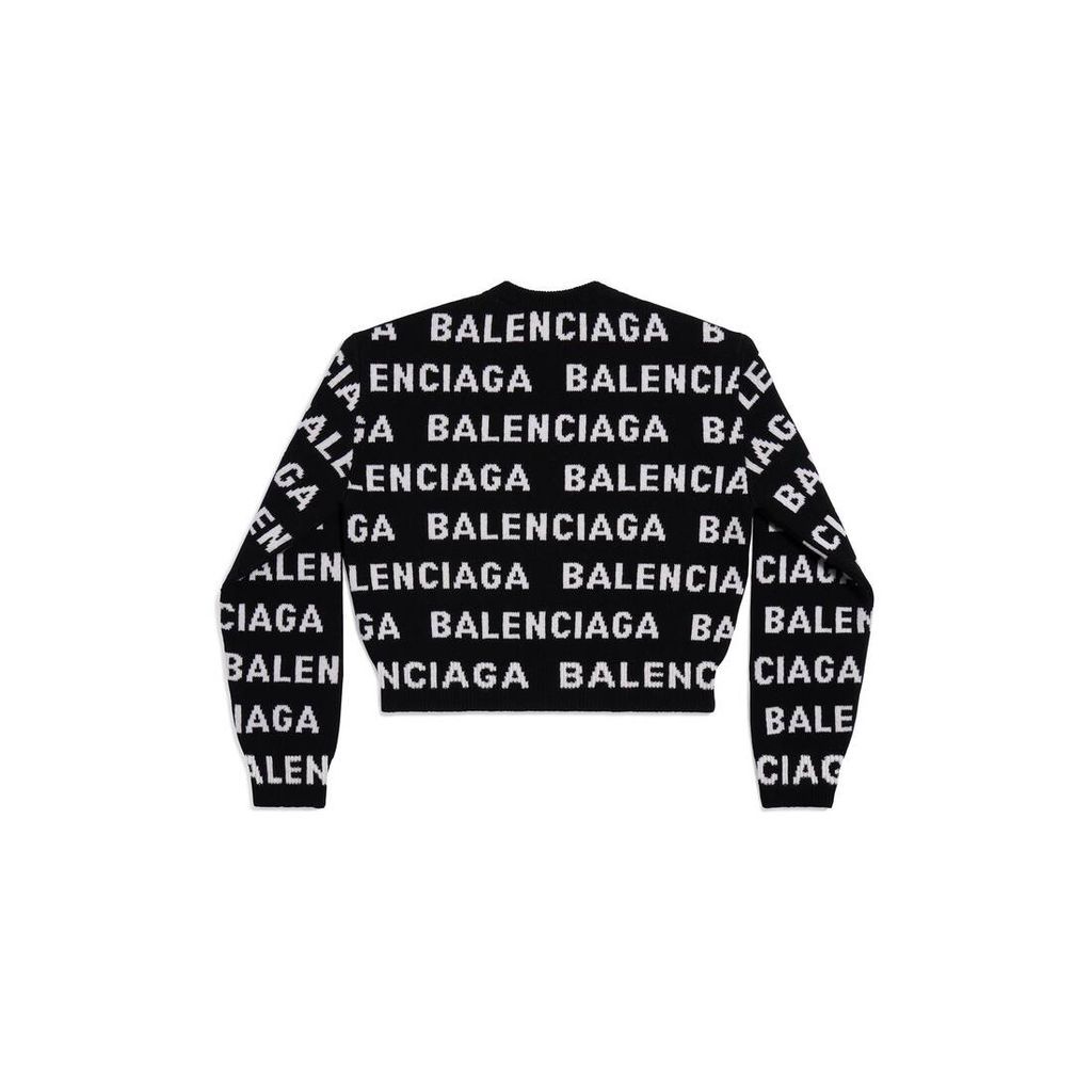 Horizontal Allover Cropped Sweater