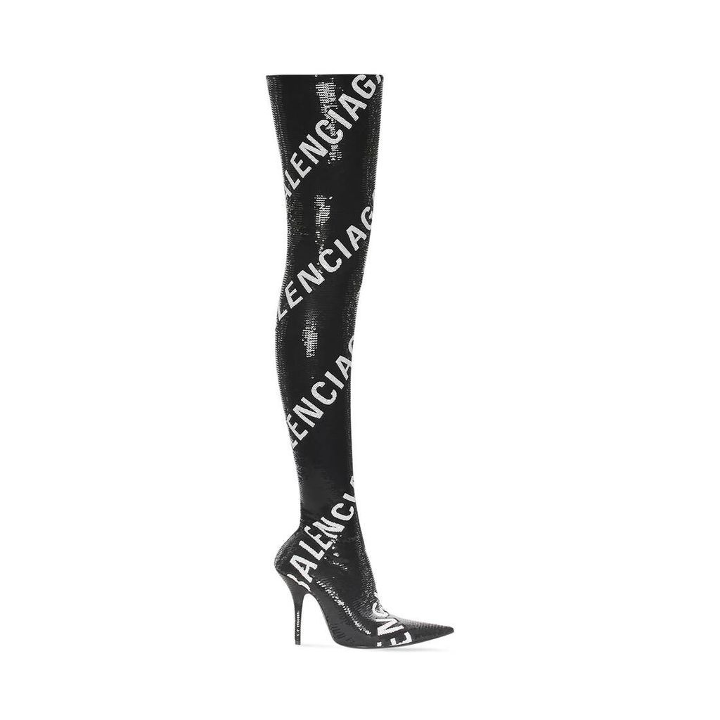 Knife 110mm Over-The-Knee Boot Allover Logo