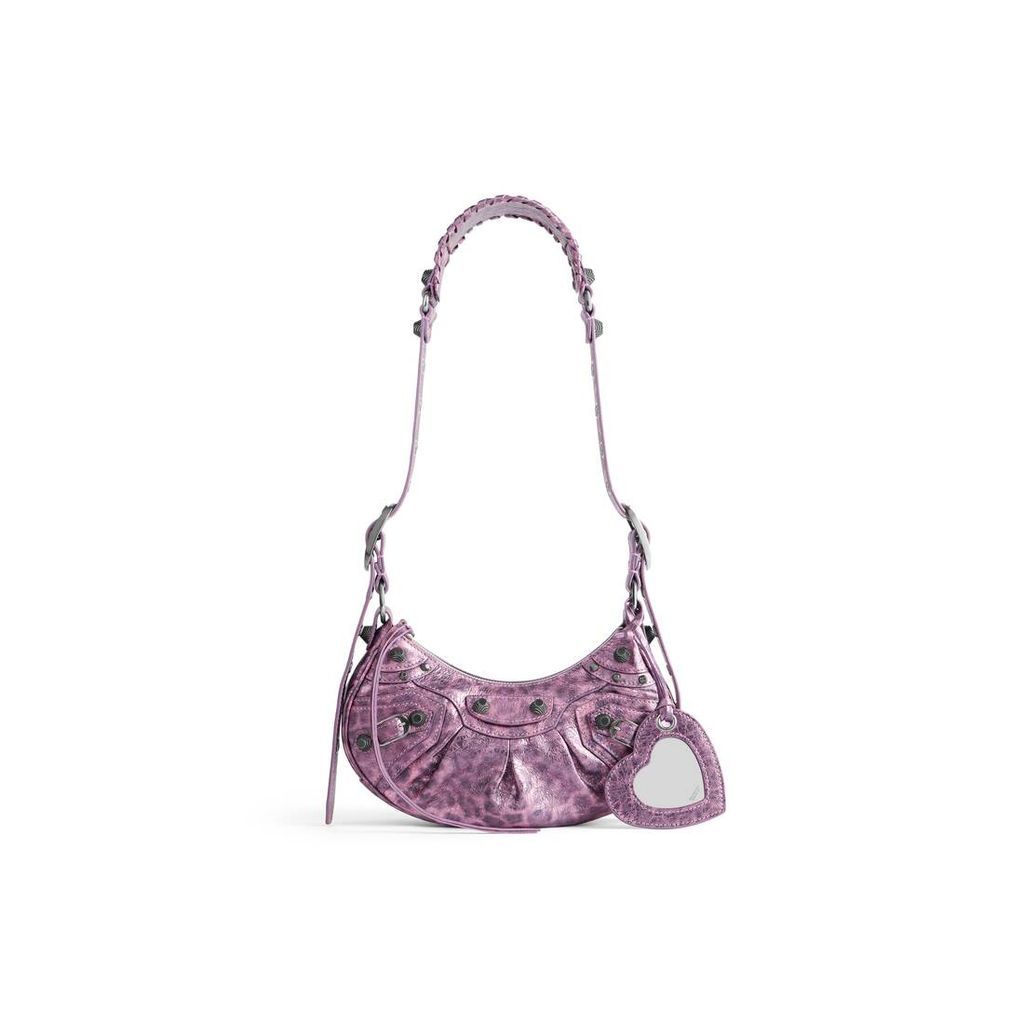 Le Cagole XS Shoulder Bag Metallized With Leopard Print