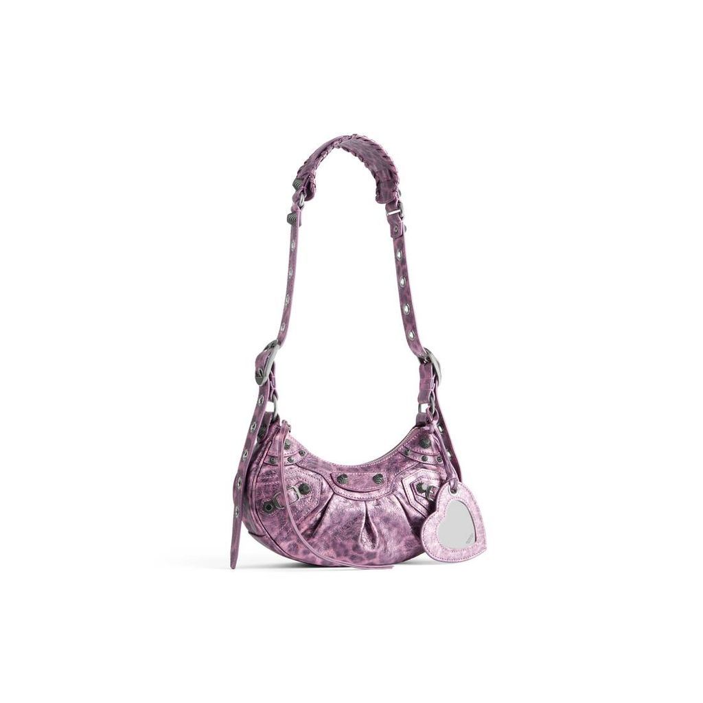 Le Cagole XS Shoulder Bag Metallized With Leopard Print