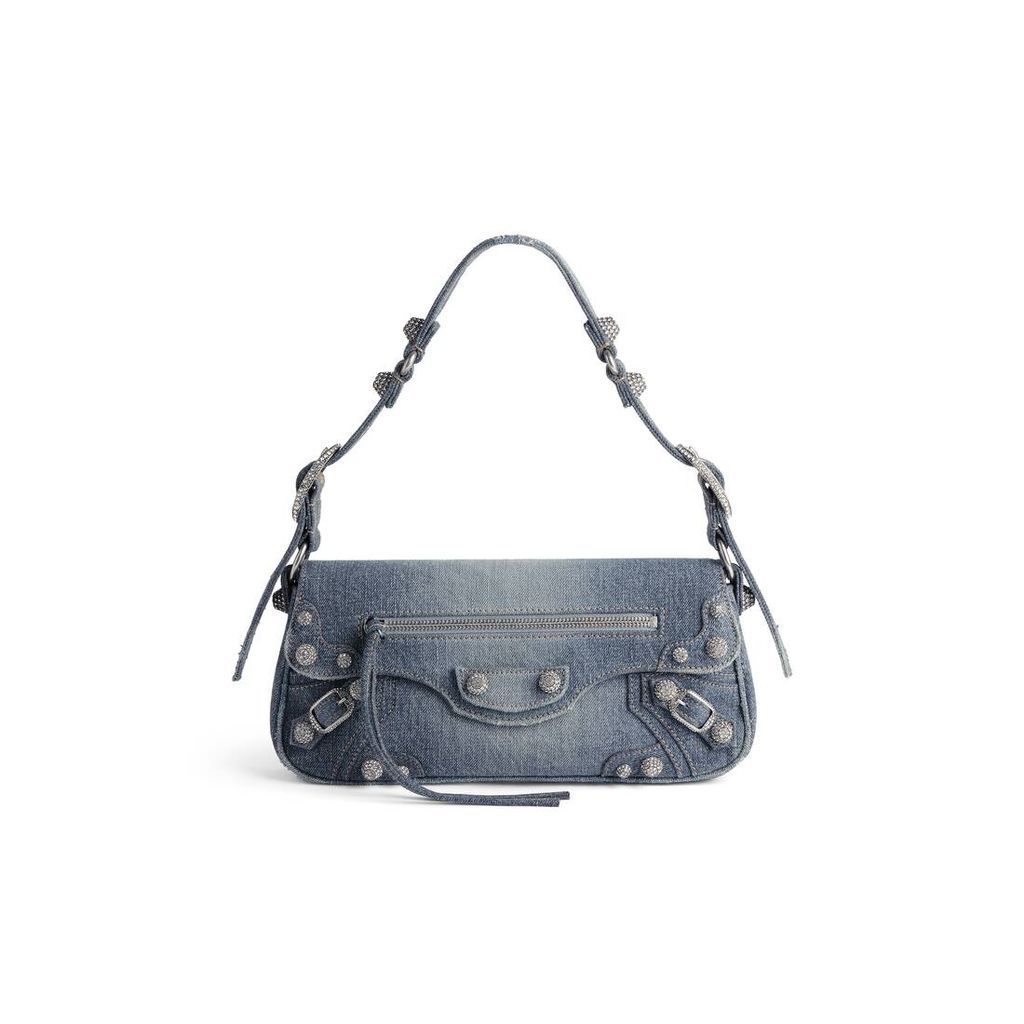 Le Cagole Small Sling Bag Denim With Rhinestones