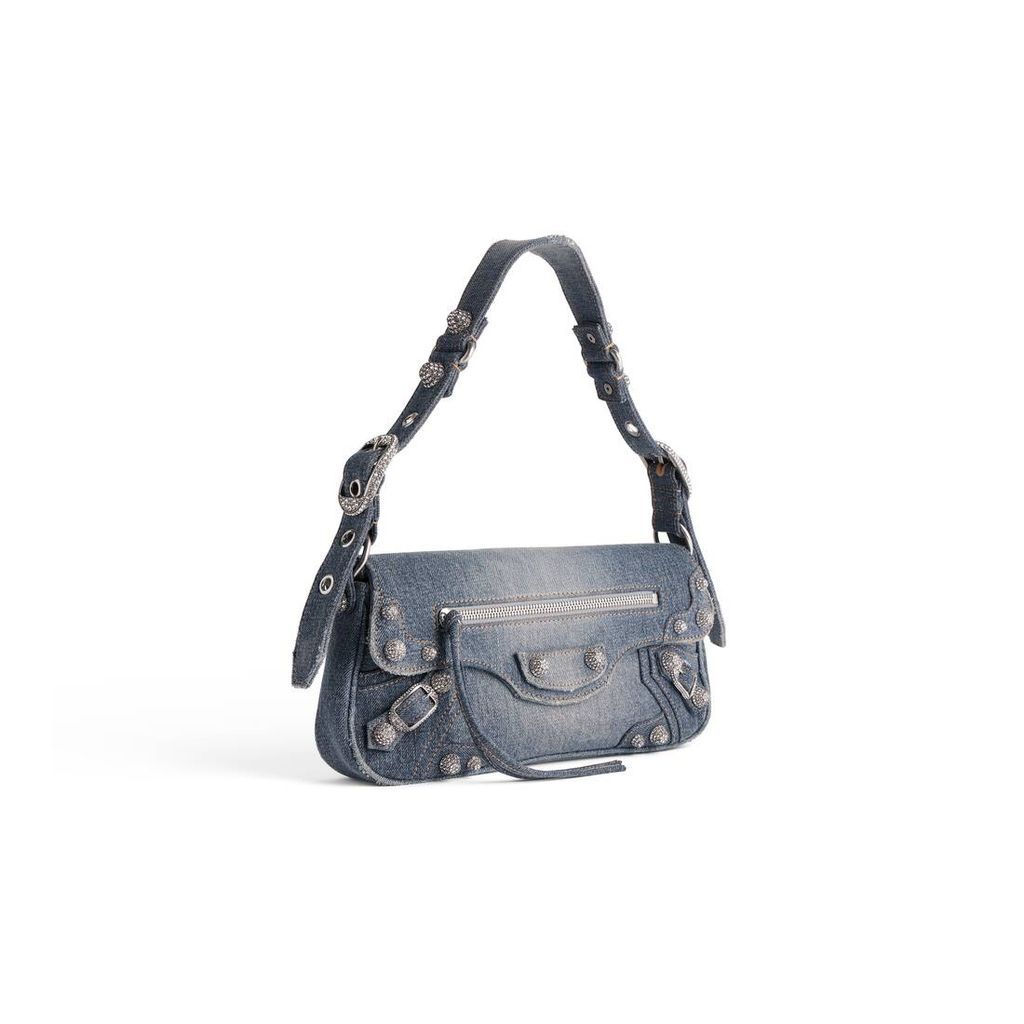 Le Cagole Small Sling Bag Denim With Rhinestones