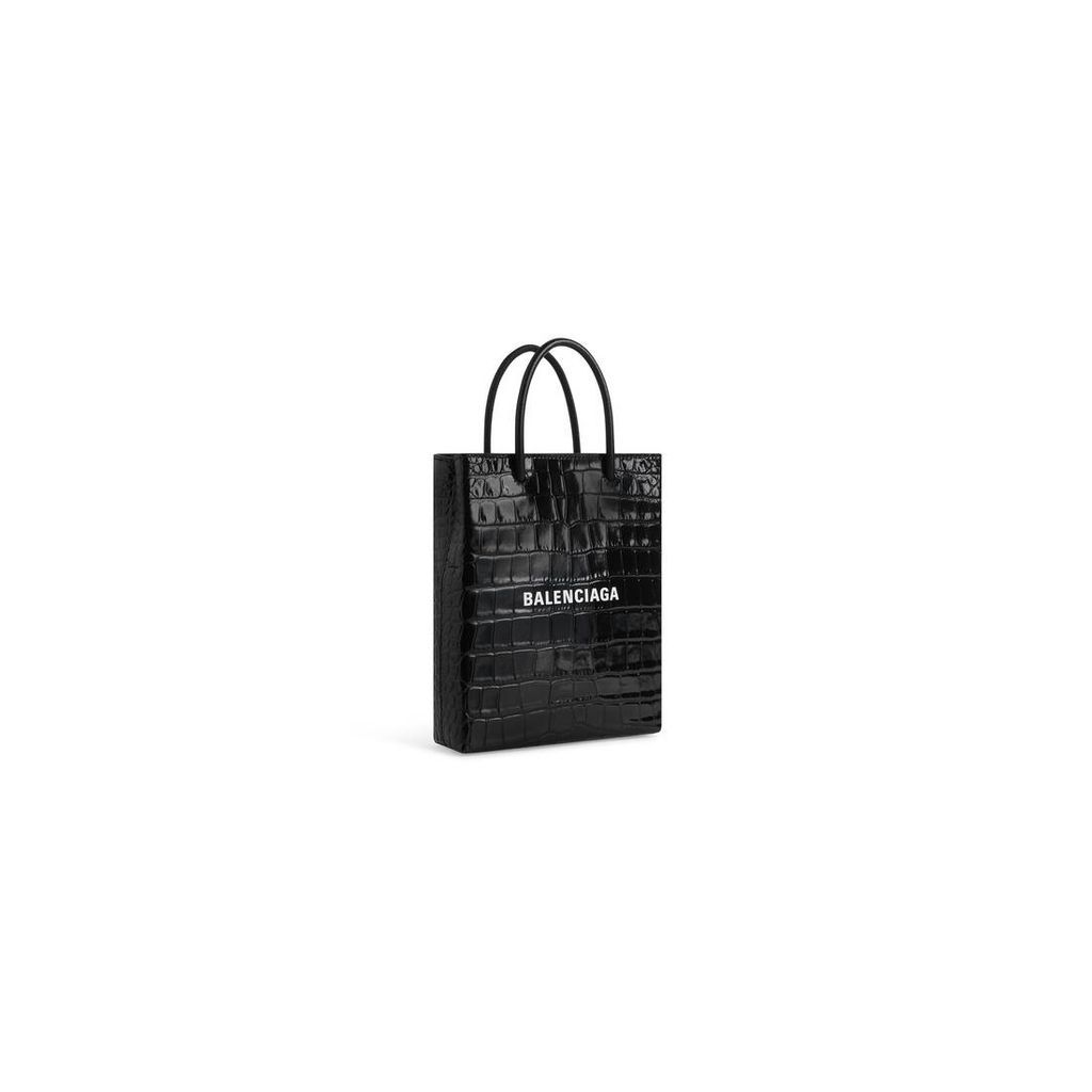 Large Shopping Bag Crocodile Embossed