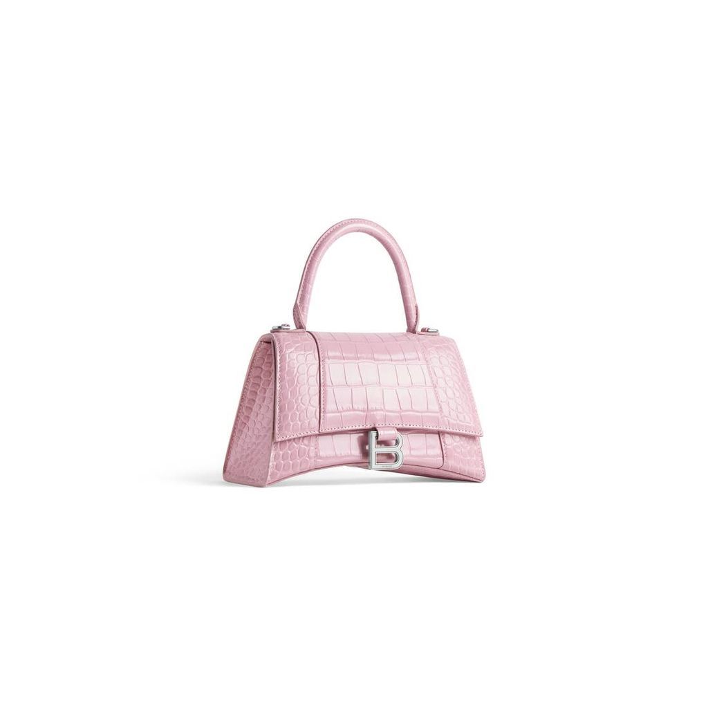 Hourglass Small Handbag Crocodile Embossed