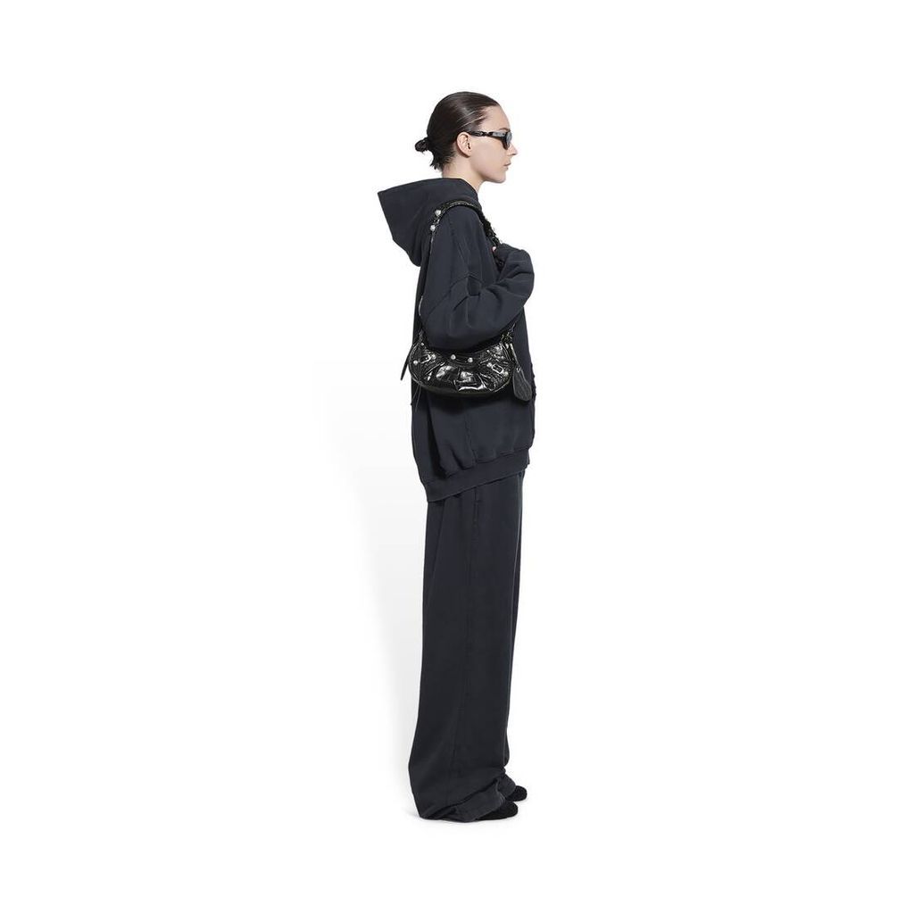 Le Cagole XS Shoulder Bag Crocodile Embossed With Rhinestones