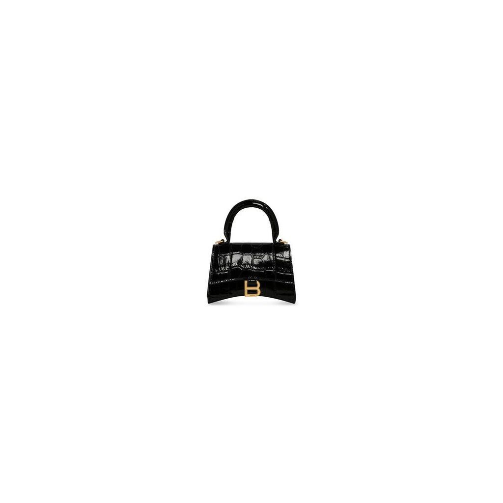Hourglass Mini Handbag With Chain Crocodile Embossed