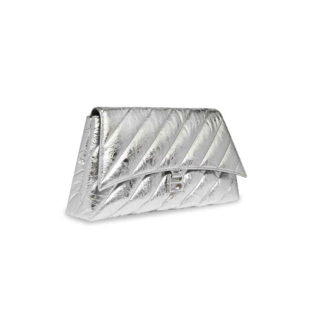 Crush Large Pouch Metallized Quilted