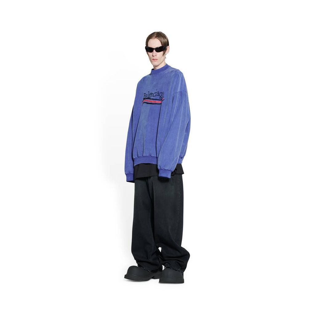 Hand-Drawn Political Campaign Sweatshirt Oversized